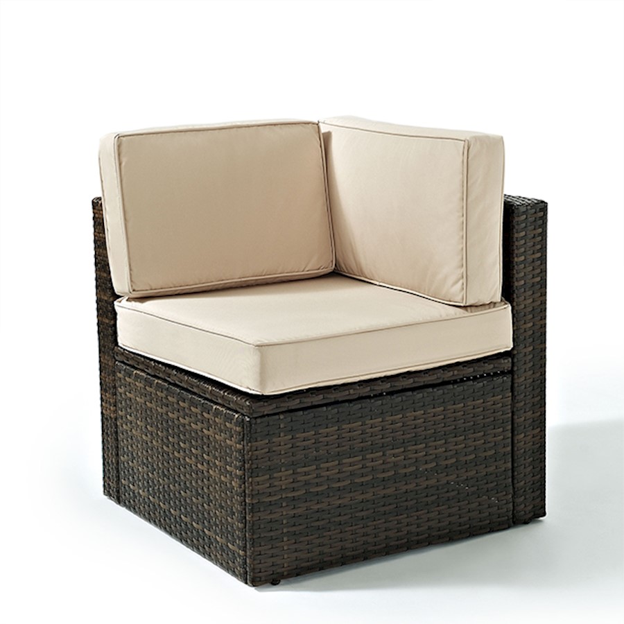 Crosley Palm Harbor Outdoor Wicker Corner Chair Co7103 Br Image Is Loading Crosley Palm Harbor Outdoor Wicker Corner Chair Co7103