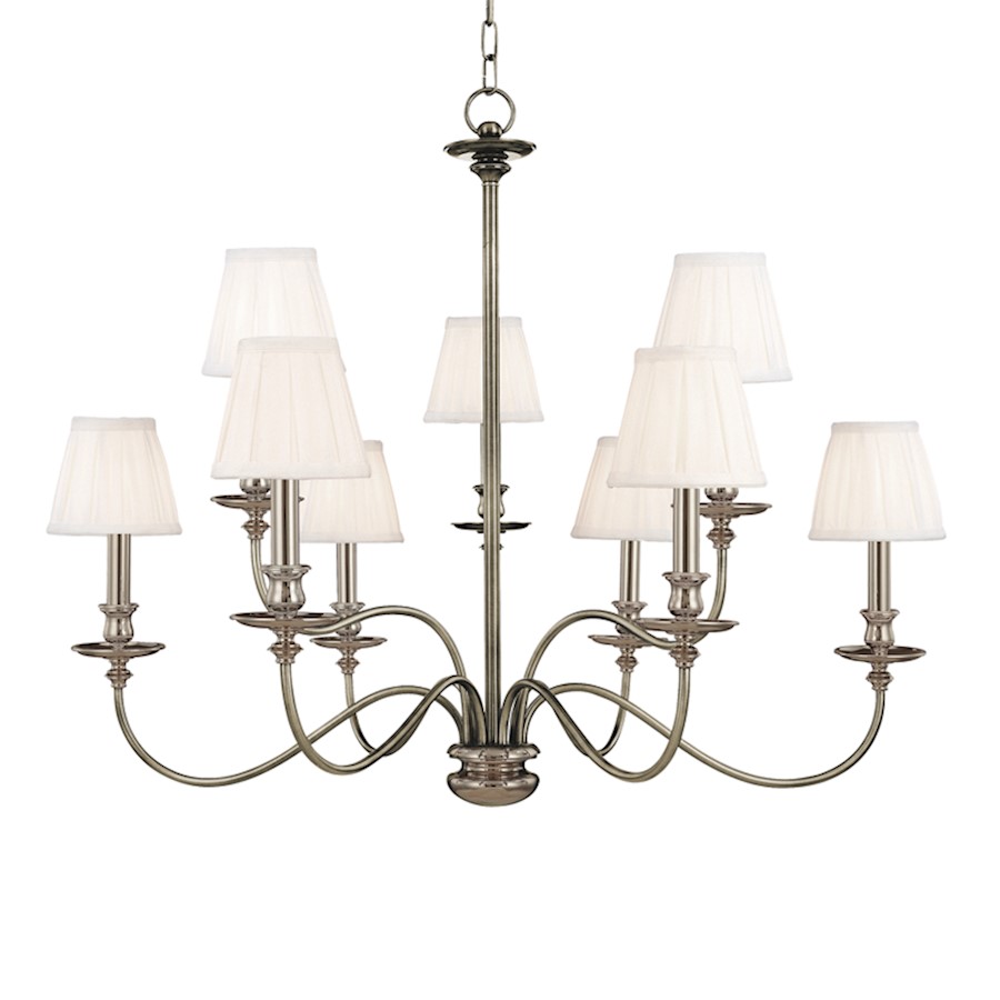 Hudson Valley Menlo Park 9 Light Chandelier Polished Nickel 4039 Image Is Loading Hudson Valley Menlo Park 9 Light Chandelier Polished