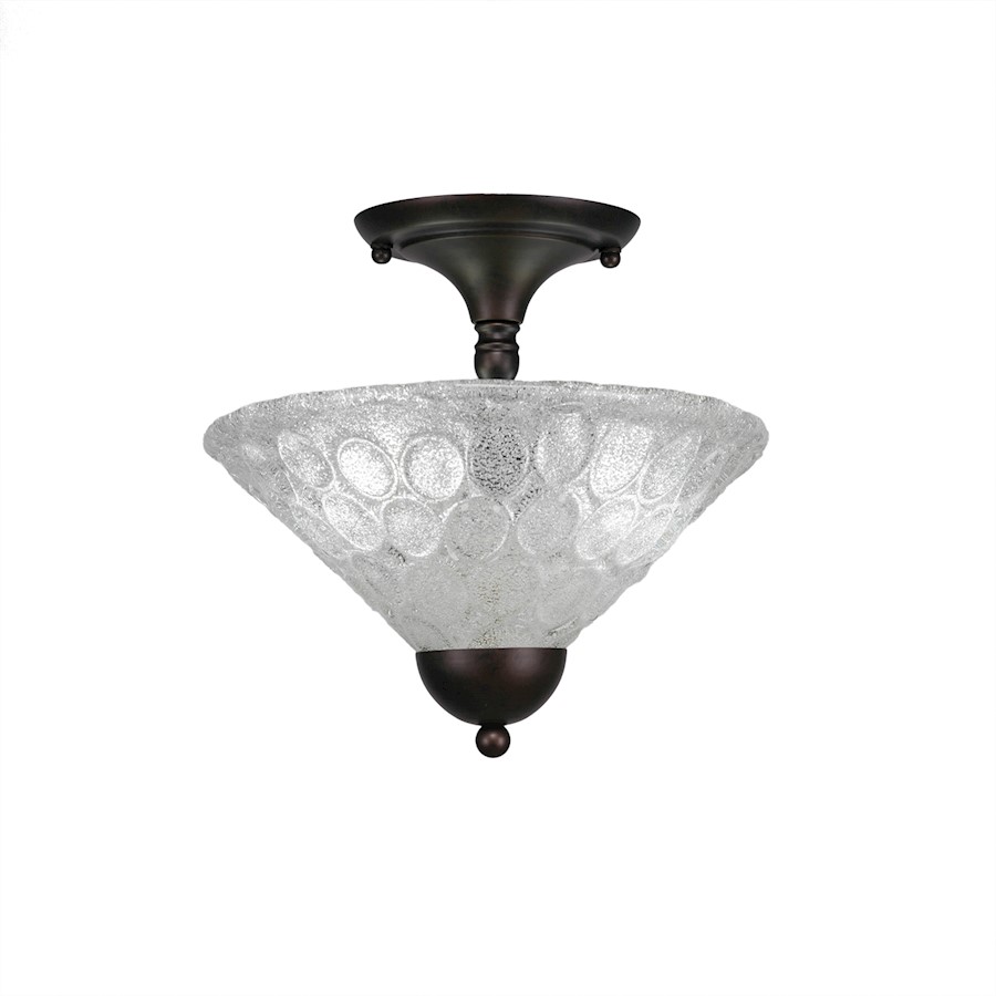 Toltec Lighting Semi-Flush, 2 Bulbs, 12' Italian Bubble Glass - 120-BRZ-441 - Picture 1 of 1